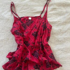 Sundance Women's Red Dark Floral Tank Small Whimsigoth Fairy Grudge Fantasy